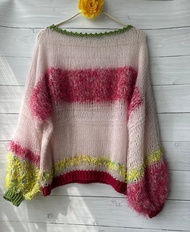 蓬蓬袖 / 手編針織衫 / Soft chaos knit  Spring Noise -/muff manick