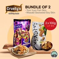 Crusty’s [Clearance Sales][Bundle of 2][MIX-AND-MATCH] Tom Yum Salted Egg Fish Skin(100g) [WHILE STOCK LAST!] [EX: AUG 2024]