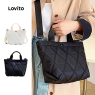 Casual Nylon Soft Practical Concealed Button Opening Simple Quilting Small Shoulder Bag for Women LF