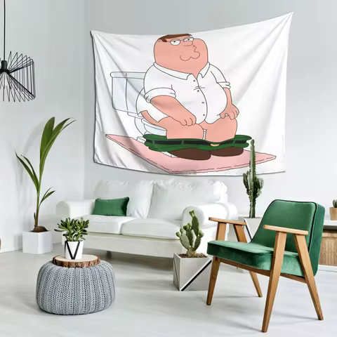 Peter Griffin Themed Tapestry for Living Room Bedroom Office Classroom or Banner Decor Bedroom Wall 