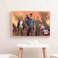 GTA 5 PS4 Video Game Poster Canvas Print Home Decoration Wall Painting,No Frame Canvas Painting Gift