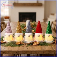 YVETTPH Christmas Gnome Figurine, Fabric Sequin Pointed Hat Lighted Gnome Decoration,  Freestanding 