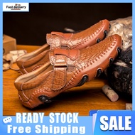 2023[Fair Price][Spot][Free Shipping][COD] New Fashion Men's Leather Business Shoes Casual Shoes Work Shoes Driving Shoes Crocodile Leather Large Size 38-48