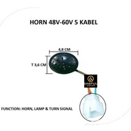 PROMO9!! HORN 48V 5 KABEL	- SPARE PART ONDERDIL SEPEDA LISTRIK SELIS