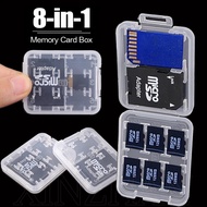8 in 1 Micro SD Memory Card Storage Box / Travel Portable Anti-shock Card Case / Mini SD SDHC TF MS Memory Card Holder / Clear Plastic SIM Cards Protective Case