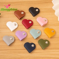 [Pineapple-t] 5/10pcs Heart-shaped Faux Leather Headphone Cable Winder, Data Cable Organizer, Cable 