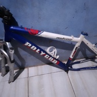 Frameset Alloy 26" Polygon Astroz Fork Zoom Logo Timbul, Stem Zoom, Seatclamp, Cage Botol