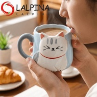 LALPINA Ceramic Mug, 3D Embossed Hand Painted Coffee Cup, Creative Cartoon 500ml Cat Pattern Milk Mu