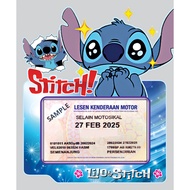 The Latest Version 新款 Road Tax Sticker 2024 Stitch Disney Cartoon Animation