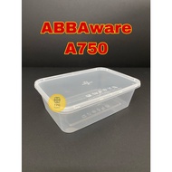 [ABBAware] A750 - Rectangular Disposable Plastic Container With Lid (± 50sets) Plastik Kontainer Makanan