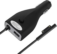 Surface Pro Car Charger, 42W 12V 2.58A Power Supply for Microsoft Surface Pro 3 Pro 4 Pro 5 Pro 6 Surface Go Surface Laptop &amp; Surface Book with 5V 2.1A USB Fast Charging Port
