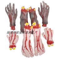 Haunted House Broken Hands Broken Feet Chamber Escape Decoration Halloween Horror Simulation Fake Hands and Feet Whole P