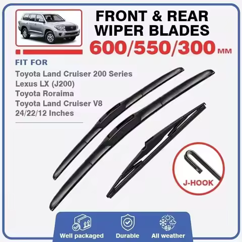 For Toyota Land Cruiser 200 J200 Lexus LX Roraim 2008 - 2021 Front Rear Wiper Blades Windshield Brus