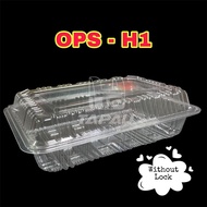 TAPAU - OPS-H1 BENXON Plastic Tray [ 100pcs± ] Bakery Disposable Clear Food OPS Box - Bekas Makanan 