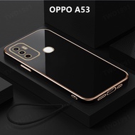 Casing OPPO A53 Case Plating Cover Lanyard Soft TPU Phone Case OPPO A53