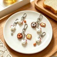 1pc Unisex Creative Healing Resin Hen Laying Egg Pendant Fried Egg Keychain Bag Charm