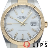 勞力士蠔式恆動日誌型41男士腕錶，型號126333，附原廠盒及保固卡，K18YG/SS材質，白色拋光，成色極佳 [二手]