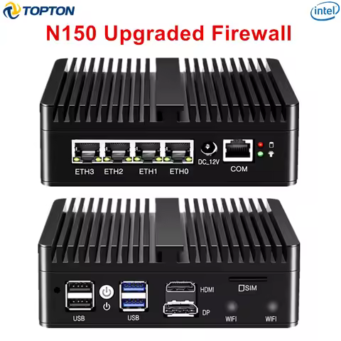 Solid Fanless Firewall Mini PC Upgraded Version Intel N150 J6412 J5005 6305 N6211 4x2.5G LAN pfSense