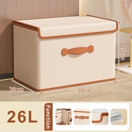 Justliving Hộp đựng vải vải quai da PU + 88L 11/26/42/66/88L chăn sắp xếp đồ chơi tủ hộp đựng đựng q