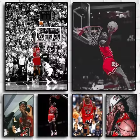 pc Michael Jordan Poster Art for Cafe Bar Room Wall Decor Unframed Canvas Painting Gift