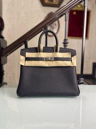 Hermès Birkin 25 黑銀 磨砂銀扣K stamp