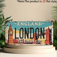 2D Flat, 2D Flat Plane, 2D Flat Plane - 1pc Vintage London Metal License Plate Decorative Plaque and