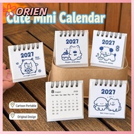 ORIEN 2026 Desk Calendar, Mini Portable Coil Calendar,  Cartoon Calendar Plan Book Desktop Ornaments