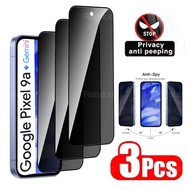 3Pcs Full Glue Privacy Glass For Google Pixel 9a 5G Screen Protector Anti Peeping Glare Tempered Gla