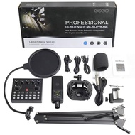 240Condenser microphone sound card set, English sound card V8S Live Streaming Equipment F998Full set