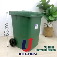 Maxonic Heavy Duty Dustbin With Wheels / Tong Sampah Hijau Beroda - 4399