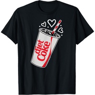 Coca-Cola T-Shirt - Diet Coke Heart Bubbles T-Shirt – Men's Retro 90s Vintage Shirt Unisex Cotton Co