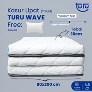 Kasur Lipat Lantai Trifold Premium TURU Wave Rebounded uk. 10x90x200 + Free Bantal