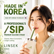 Rinsec Premium Silicone Straw 23cm Reusable Openable Cut-to-Fit Drinking Straw Made in Korea