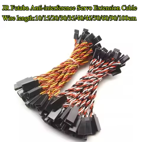 5Pcs 10/15/20/30/35/40/45/50/60-100cm Servo Extension Cable 60 core For Futaba JR Anti-interference 