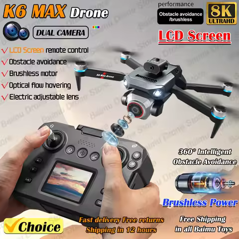 K6 MAX LCD Screen Drone 8k Professional HD Camera Obstacle Avoidance Aerial Photography Optical Flow