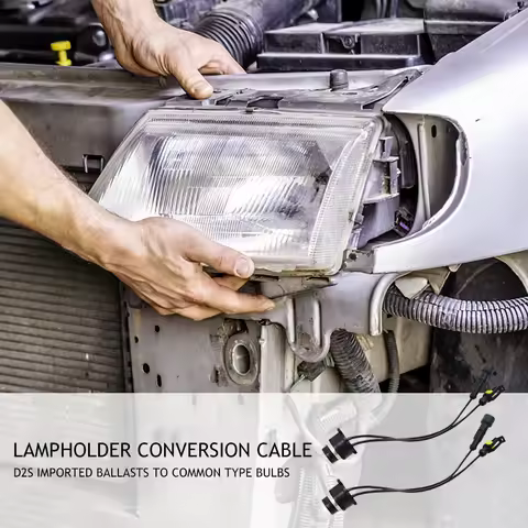 2Pcs D2S D4S AMP Relay Wires Cable Base Adapters HID Xenon Ballast Wiring Harness Socket Plug Cable 