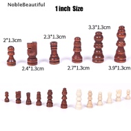 [NobleBeautiful] 32pcs Wooden Chess Pieces Complete Chessmen International Word Chess Set Chess [SG]
