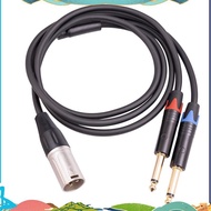 Dual 6.35mm 1/4 In to XLR Male Y Splitter Cable,3Pin XLR Male to Dual 6.35mm Plug Audio Microphone C