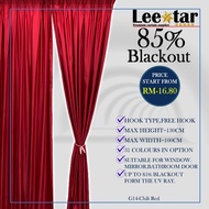 Langsir Naco (1Mx1.3M) Ready Made Curtain!!Siap Jahit Langsir,Langsir RAYA Kain Tebal 80% Blackout (2 IN 1)-G14-Chili Red