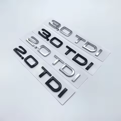 3D Letters Numbers 2.0TDI 3.0TDI Chrome Black Emblem for A1 A3 A4 A5 A6 A7 A8 Q3 Q5 Car Trunk Logo B