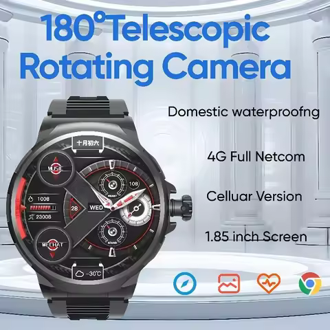 GT100 Smart Watch for Men Women, 1.85-inch HD Screen , 4G GPS SiM Card , 180° Rotating Camera, 1050m