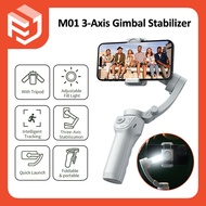 M01 Face Tracking 3 Axis Gimbal Stabilizer with Fill Light Automatic Facial Tracking for phone Anti-