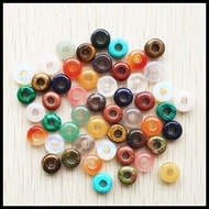 5pcs High quality Nature stone mixed round charms big hole beads 8x14mm hole 5mm jewelry making beads For celet Charms