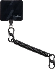 Nite Ize Hitch Phone Anchor & Tether - Removable Coiled Tether with MicroLock Double-Gated Carabiner