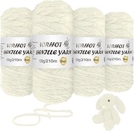 Premium Fine Chenille Yarn, 4 x 100 g (840 m Total) - Extra Long Running Length 210 m per Ball - Vel
