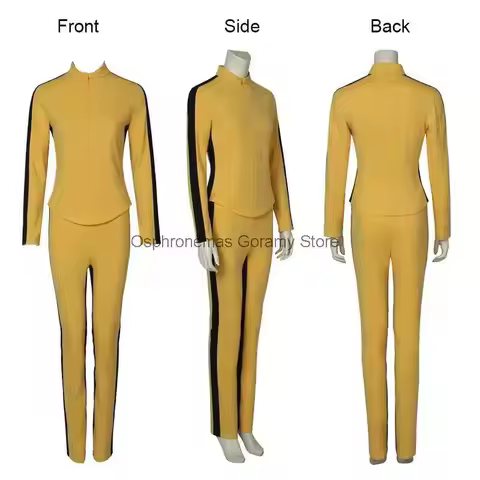 Uma Thurman The Movie Kill Cosplay Bill Costume Women's Yellow Tight Uniform Suits The Bride Cosplay