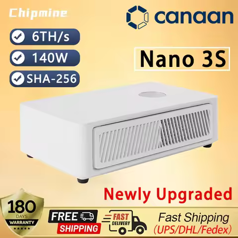 New Canaan Avalon Nano 3S 6Th/s 140W BTC Miner Household Heater Avalon Nano 3S Bitcoin Miner With Or