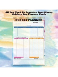 52張，月/週預算規劃器記事本，A5現金支出跟蹤簿，預算日誌帳簿，月度組織者，隨時開始，無日期 - 財務策劃師實現您的財務目標