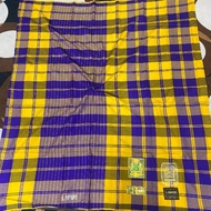 Sarung Lamiri KDT Kotak Jadul Sutera 50% Motif BHS Sandur Sutra Halus - Muslim - KDT kuning, Lengkap