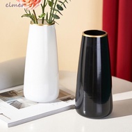 ELMER Desktop Vase Ornaments, Table Centerpieces Clear Flower Vase, Ins Style Glass Home Decor Gold Edge Vase Container Pot Table
